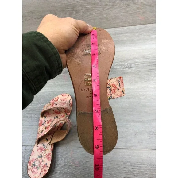 Joie Sable A La Plage Women's Leather Sandals Pink Slide 6 Slip On Italy Shoes - Picture 10 of 11